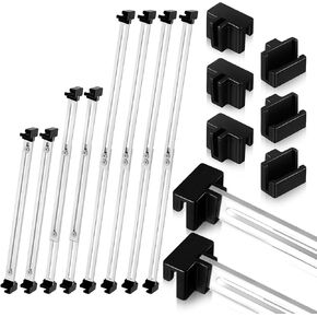 24 Pcs Metal Adjustable File Cabinet Rails Set Include 16 Hanging File Rail Clips 8 Hanging File Rails File Cabinet Dividers File Bar for Office File Cabinet Drawer Holder Organizer, 10-18''