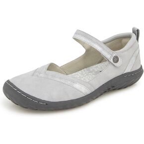 أحذية JBU النسائية Raven واسعة ومريحة كاجوال كلاسيكية Mary Jane Flats Fashion Shoes - Taupe Shimmer، 6.5