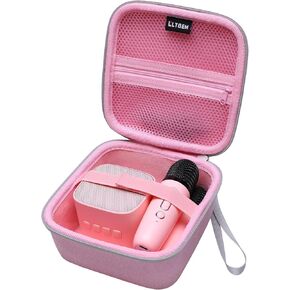 LTGEM Kids Mini Karaoke Machine Case لـ YLL/لـ IROO/لـ Kinglucky/for Outuvas/for Verkb Portable 2 Microphones Bag ، Pink (Case فقط)