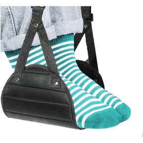 Airplane Foot Hammock - Memory Foam Foot Rest for Plane Travel - Portable Airplane Foot Rest for Air Travel, Desk & Car - Airplane Travel Essentials Foot Hammock for Plane Travel