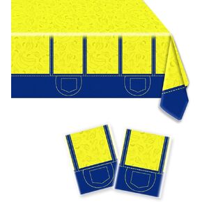 2Pcs Party Tablecloth for Big Eyes Minionss |70.8 x 42.5 Inch| Yellow Cartoon Eyes Birthday Party Supplies