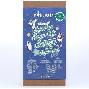 Kiss Naturals: Glycerin Soap Kit - Make 16 Soaps, DIY Kids Beauty, Organic Ingredients, Natural Fragrances, Mica-Based Colors, STEM Activity, Ages 6+