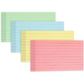 300 Sheets Colored Index Cards 3x5 Ruled-Goefun Lined Note Cards 3 x 5 Color Flashcards for Studying, Note Taking, To Do List