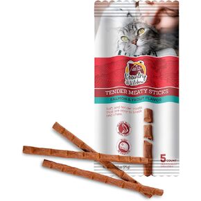 Salmon & Trout Tender Meaty Sticks Cat Treats, High in Protein, Easy to Break and Chew, 0.88 Oz, 5 Count