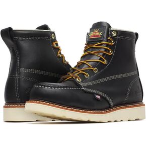 Thorogood American Heritage 6" Steel Toe Work Boots for Men - Full-Grain Leather with Moc Toe, Slip-Resistant Heel Outsole, and Comfort Insole; EH Rated, Trail Crazyhorse - 10 D US