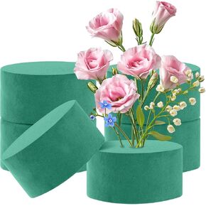 cobee 6 Pcs Floral Foam Blocks, 3.15inch Styrofoam Block Round, Dry Oasis Floral Foam Flower Arrangements Supplies for Artificial Flowers, Wedding Aisle Flowers Party Decoration