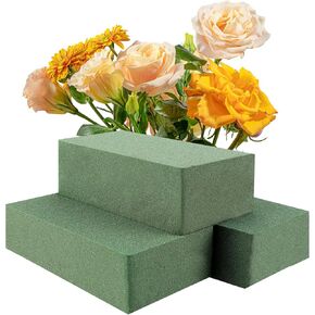 3PCs Floral Foam Blocks Wet Dry Flower Foam Plant Foam for Fresh and Artificial Flower Arrangements Oasis Floral Foam for Wedding, Birthdays, Home Decorations(5.5" L X 3.1" W X 1.7" H)