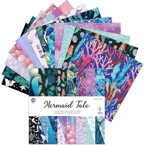 48 sheets 12x12 Scrapbooking Cardstock Decorative Paper Pack - Ocean Sea - for Card Making Journaling Planner Origami Scrapbook Paper Scrapbook Materials Supplies