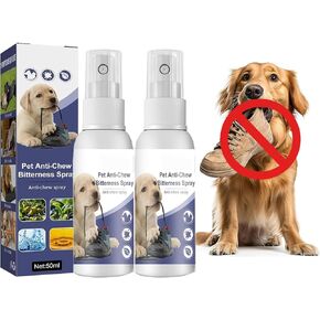 No Chew Spray for Dogs Bitter Spray for Puppies Stop Dogs from Chewing Furniture Spray Anti Licking for Dog Bitter Spray Deterrent Formula for Puppies Alcohol Free Gentle on Dog 3.4 fl.oz (2*50 mL)
