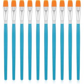 Flat Paint Brushes for Acrylic Painting, 10PCS 1/2 Inch Small Detail Paint Brushes Set, Art Craft Paintbrushes for Acrylic Painting, Face, Watercolor, Oil, Artist Paintbrush for Adults(Sky Blue)