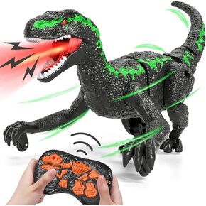 Remote Control Dinosaur Toys for Kids Boys 3-5 5-7, One-Key Demo Simulator Velociraptor Dinosaur Toys for Kids Boys with Light & Sounds, Dinosaur Toys Gifts for 3 4 5 6 7 8 Years Old Boys