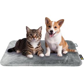 17"x28" Pet Heating Pad - Dual-Sided Heated Pad for Cat and Small Dog with Removable Washable Cover & Adjustable Temperature, 24V Safe Heating, Anti-Chew Cord, 1H/2H Timer (Dark Gray)