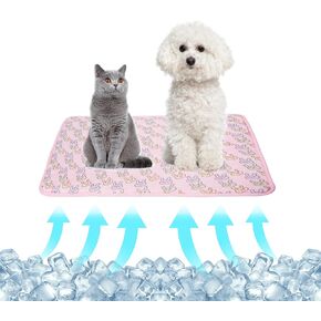 NACOCO Summer Pet Cooling Mat - Cat Dog Cushion Pad Sleeping Cool Comfortable Soft for Pets Kids and Adults (Grey French Bulldog, S)