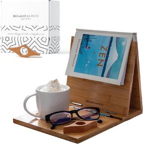Bamboo Triangle Book Holder Stand – Perfect for Your Reading Nook – Ideal Gifts for Readers and Bookworms