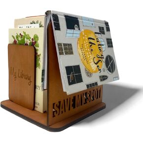 Wooden Book Holder Stand, Book Organizer, Reader's Gift, Mini Library with Book Holder, Book Nook Book Vallet, Book Storage Gift for Reader Bookish Gift Hazel