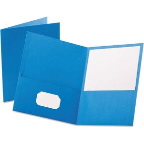 Oxford 57501 Twin Pocket Folders,w/o Fasteners,11-Inch x8-1/2-Inch ,25/BX,L.BLUE