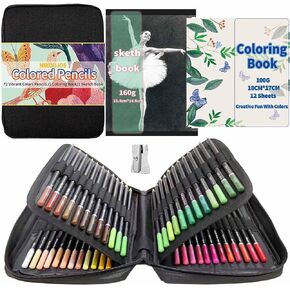 120 pcs Colored Pencils Set, Color pencils with Coloring Book,Sketchpad,Travel Case|Professional Art Pencil kit for Artist Kids Teens Coloring Drawing ,Soft Core,Oil Based,Professional Art Set