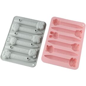 2 Pack Crayon Recycling Molds 3D Crayon Molds Cute Cartoon Animal Silicone Crayon Molds for DIY Craft and Gift,Pink Gray