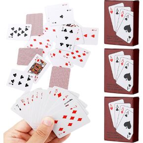 3 Decks Mini Playing Cards, Party Spoof Fun Smal Playing Cards, Miniature Poker Cards, Mini Poker Game for Adults, Party Favor, Tiny Deck of Novelty Party Gift for Christmas, Halloween, New Year, Par
