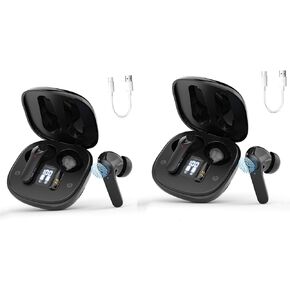 2Pack Ai Translation Earbuds Real Time with 144 Languages & Accents Online Translator Earbuds with APP Support Music and Calling, Fit for iOS & Android (2 Black)