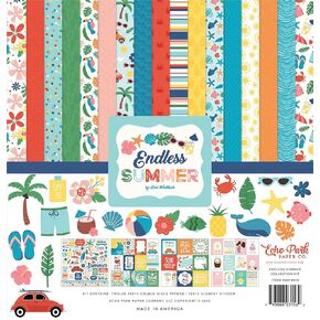 Echo Park Paper Endless Summer Collection Kit, White, 12-x-12-Inch