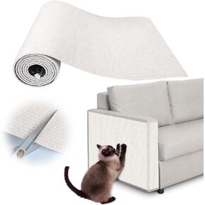 حامي الأثاث Cat Scratch - 78.7 "× 15.8" قابلة للتخلي عن مخالب القطة ذاتية اللصق ، واقي الأريكة السيسال DIY لاستبدال شجرة الخدش الداخلية (كريمة أبيض)