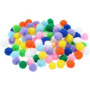 Patikil pom poms ، 0.6 بوصة ، متعددة الألوان ، 100 قطعة ، بوليستر ، بوم بومس الحرفية