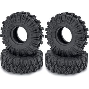 SWX 4pcs 1.0inch Rubber Tires, 62mm RC Crawler Wheel Tires Tyres for 1/24 SCX24 AXI90081 Deadbolt C10 B17 Gladiator AXI0006 Upgrade (62mm style C)