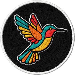 Hummingbird Patch Embroidered Iron on Patches for Clothes Backpacks Bags Jeans Jackets Size 3" ID45095