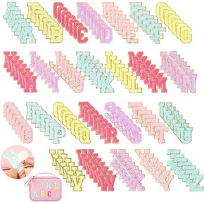 182 PCS Chenille Letter Patches Self-Adhesive for DIY Clothing Stick on Varsity Letter Patches A-Z Glitter Iron on for Backpacks Hats, Bags, Jackets Repair Decor