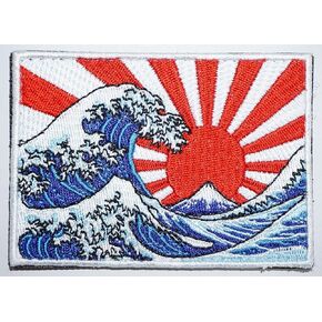 The Great Wave Japan Morale patch Japanese patches hook and loop fastener Hokusai Katsushika A0225