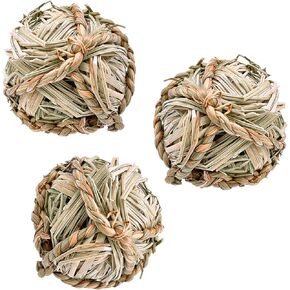 كرات الأعشاب البحرية Sungrow للأرنب ، من أجل اللثة والأسنان للحيوانات الأليفة ، لعبة نشاط التسنين القابلة للمضغ للجربيل ، خنزير غينيا ، أرنب قزم (3 قطع/عبوة) in Kuwait