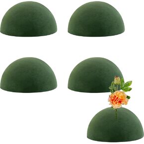HAKZEON 4 PCS 7.5 Inch Floral Dry Foam Half Ball, Green Foam Half Ball Large, Round Foam Block Green Floral Foam Round Ball for Artificial Plant Arrangement