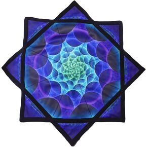 Flowstar Beginners Flow Star Easy Spinning Cloth to Rotate Sided Print Fingertip Rotating Flow Toy Dapo Star Purple Grid (Style-1)
