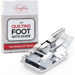 Quarter Inch Quilting Foot with Edge Guide – 1/4 Inches Presser Feet for Low Shank Sewing Machines – Stainless Steel Sewing Foot & Quilter Feet Attachment for Straight Seam Quilting