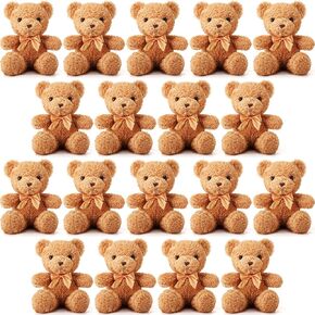 HyDren 36 Pcs Valentine‘s Day Bear Bulk Plush Stuffed Animals Toys 12 Inch Cute Soft Stuffed Bear with Bow Ties for Baby Shower Birthday Gift Party (Brown)