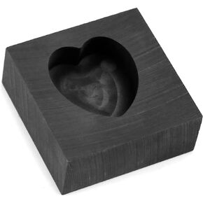 Tvoip Heart Graphite Casting Mold, Graphite Casting Ingot Mold Crucible Mould for Melting Casting Refining Metal Aluminum Copper Brass