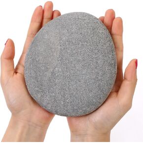 ROCART 6 PCS Extra Large 5.5-6.5" Flat Rocks for Painting, Smooth River Rocks Painting Supplies for Kindness Stones, Arts and Crafts, Decoration