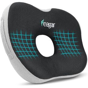 Feagar Donut Pillow Seat Cushion for Tailbone Pain Relief-Donut Chair Cushions for Butt Doughnut Ring, Comfortably Supports 250 Lbs Men & Women Coccyx Cushion Non-Slip Pad for Desk Chair