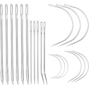 20 Pcs Hand Sewing Needles Sewing Needle Sack Curved Leather Needle Sack Needles Heavy Duty for Upholstery Carpet Canvas Repair