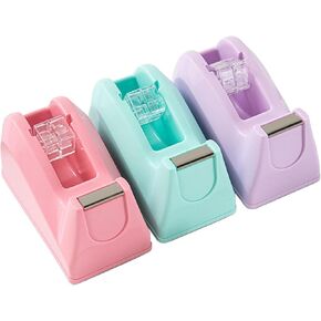 Basics Desktop Tape Dispenser, Office Desk Tape Dispenser, Heavy Duty Desk Accessories Office Tape Dispensers, Weighted Non-Skid Base,Ideal for Home, Office, School, or Business (Purple)