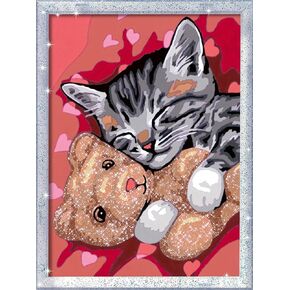 Ravensburger Peaceful Kitten Paint by Numbers Kit for Kids - 20266 - Painting Arts and Crafts for Ages 9 and Up