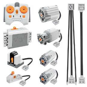 مجموعة محرك 10 في 1 متوافقة مع LEGO Technic ، مجموعة بناء محرك DIY ، محرك وظيفة الطاقة مع محركات قوية ، التحكم عن بُعد ، مستقبل ، صندوق البطارية ، سلك التمديد ، أجزاء التبديل