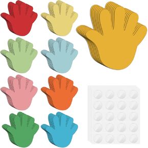 6 Inch Hand Cutouts Paper, 72PCS Assorted Color Handprint Shape Cutouts Hand Cut Outs Blank Creative Paper Cutouts Colorful Handprint Hand Accents Cut-Outs for DIY Kids Paper Craft Project Board Decor