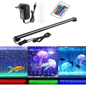 HCDMRE LED Air Bubble Light Aquarium Lamp Underwater Submersible Fish Tank Light Color Changing Making Oxygen Aquarium Tools,Us Plug (23cm/9.05")