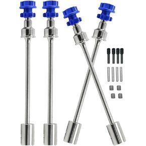 Drive Shaft Axles Upgrades Part for 1/10 E-Revo 2.0 VXL 86086-4,#45 Steel 4PCS Front Rear CVD Driveshaft Silver,w/Wheel Hex Nuts,Navy Blue