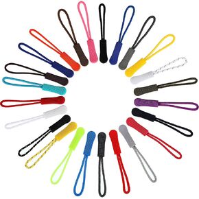 WILLBOND Zipper Pulls, 25 Colors Zipper Tags Strong Nylon Cord Pull Replacement for Backpacks, Jackets, Luggage, Purses, Handbags, Sweatshirt(300 Pieces)