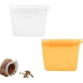 2 Pack Dog Treat Pouch Mini Training Bag with Closure Seal Clip 4oz Silicone Waterproof Pouches Carrier Dispenser for Puppy Small Dogs Pet Snack Leash Attachement