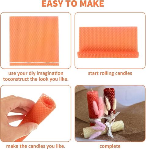 GBACHOOSE 24PCS Beeswax Candle Making Kit 8x8 Inch Beeswax Sheets for Candle Making, 12 Colorful Beeswax Sheets Create Your Own Unique Candles in Saudi Arabia