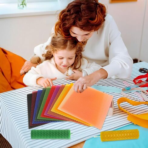 GBACHOOSE 24PCS Beeswax Candle Making Kit 8x8 Inch Beeswax Sheets for Candle Making, 12 Colorful Beeswax Sheets Create Your Own Unique Candles in Saudi Arabia